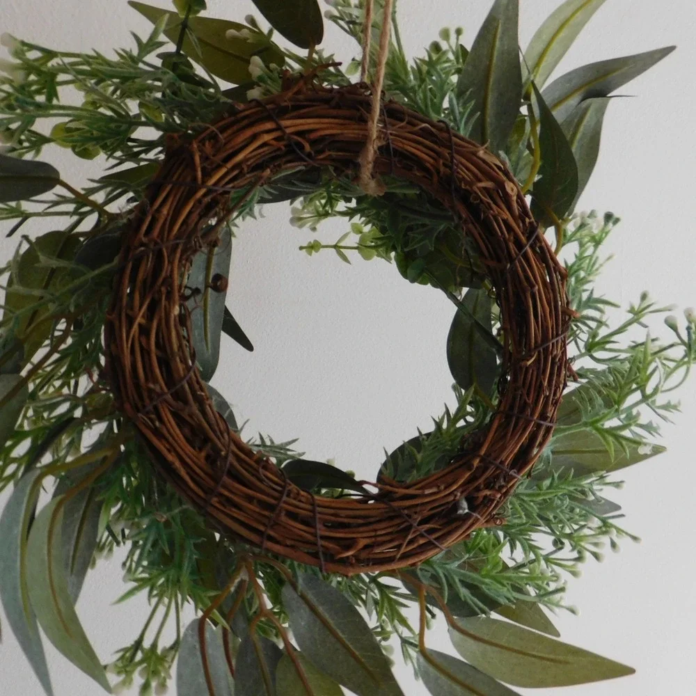 Dusty Miller Wire Vine Neutral‎ Candle Ring Wedding decor  Everyday Greenery